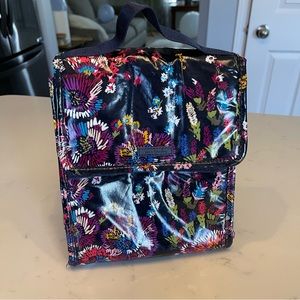 Vera Bradley insulated lunchbox Midnight wildflowers 
10x8x4